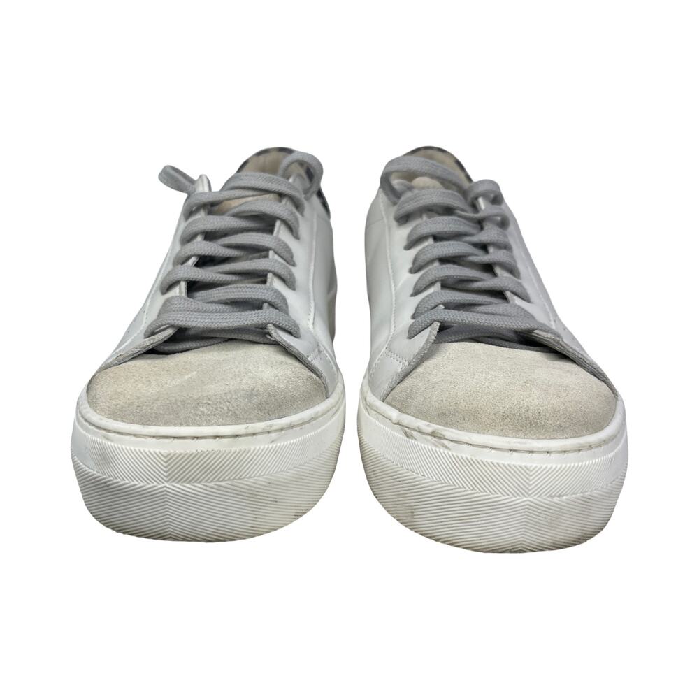 P448 Thea Platform Sneakers White Leather Leopard Heel EU 41 US 10 - Picture 6 of 10